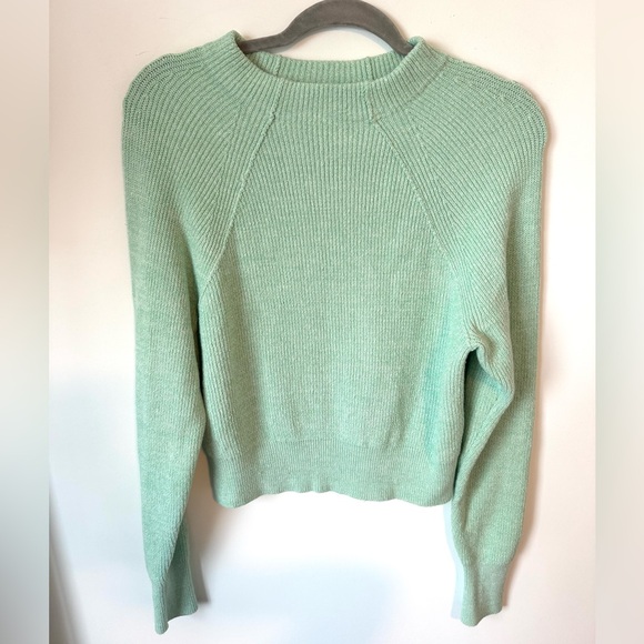 Free People Good Pullover Mockneck Sweater in Opaline Green - Size S - Picture 9 of 15